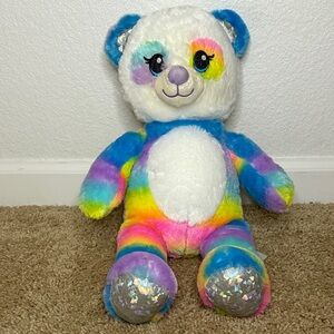 Build-A-Bear Colorful Plush with Shimmering Silver Paws